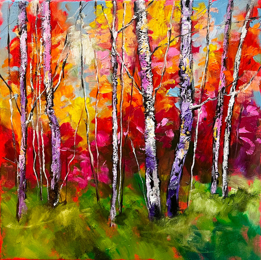 Painting A Silver Birch Wood in acrylics - a paint at home course